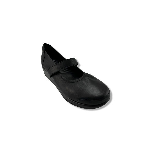 图片 SBPRC 210 真皮橡筋边环带休闲鞋 - 黑色