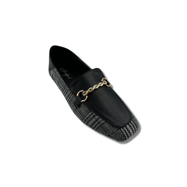 图片 FEX 105 女装格子链条休闲鞋 - 黑色