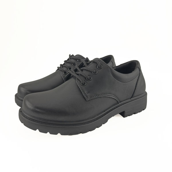 圖片 POLO & RACQUET CLUB-童裝黑色真皮學生鞋