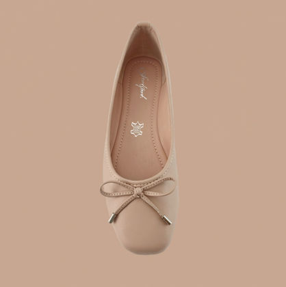 圖片 真皮蝴蝶結平底芭蕾舞鞋(Genuine Leather Bow Ballet Flats)